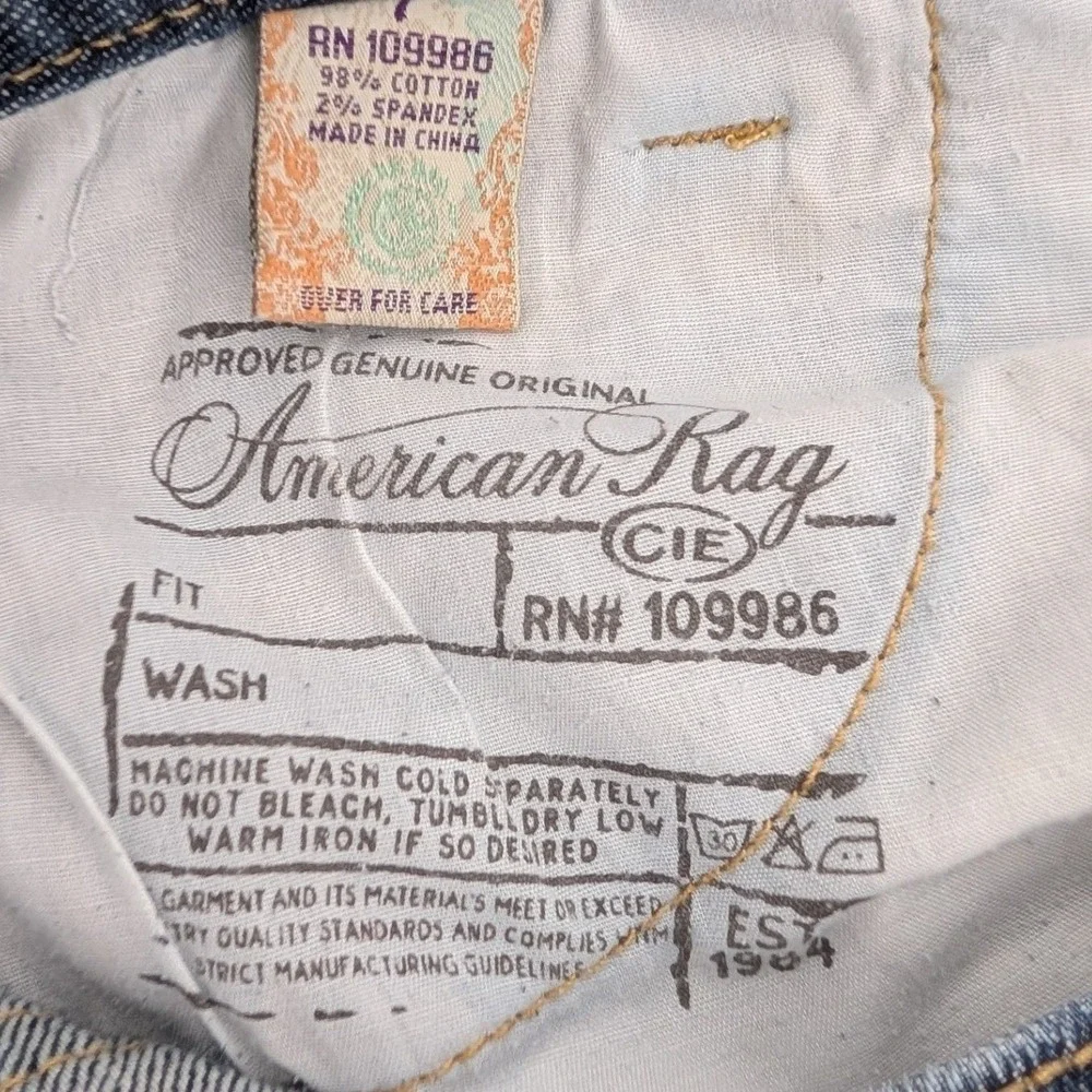 American Rag 90s Y2K Denim Bermuda Shorts Womens 7 Blue Flap Pocket Jorts Skater